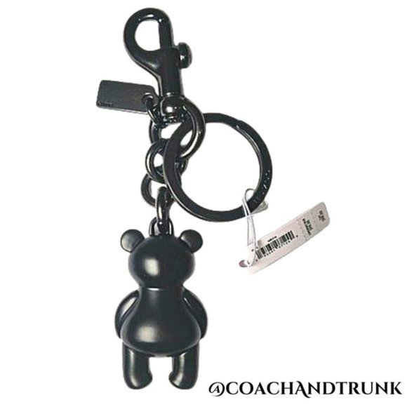 COACH Limited Edition FIRM 3D Skeleton Bear Bag/Key Gun Metal Charm With Glitter - Picture 5 of 9